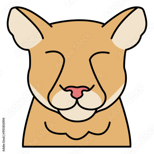 Wild cat animal color stroke