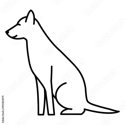 Simple stroke dog sit