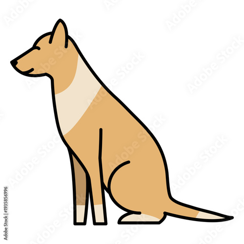 Simple color stroke dog sit