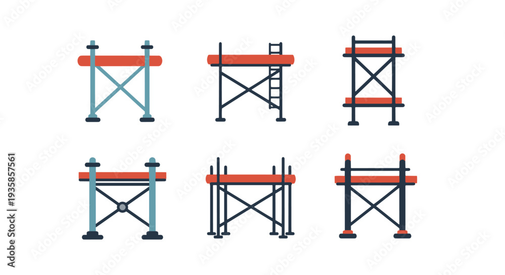 Obraz premium Scaffolding Line art soft elegant style illustration