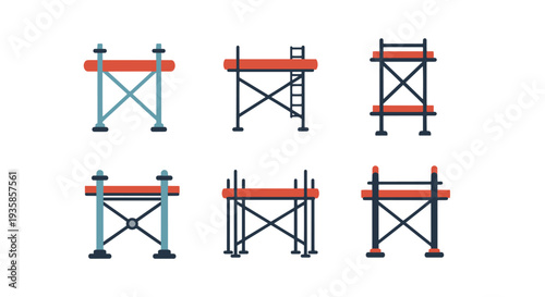 Scaffolding Line art soft elegant style illustration