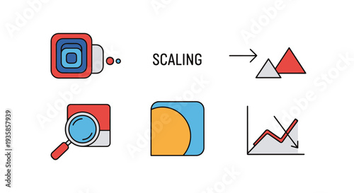 Scaling Line art modern bold tone illustration