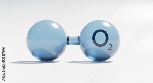 Wallpaper Mural A simple, clean 3D render of an oxygen molecule (O2) on white Torontodigital.ca
