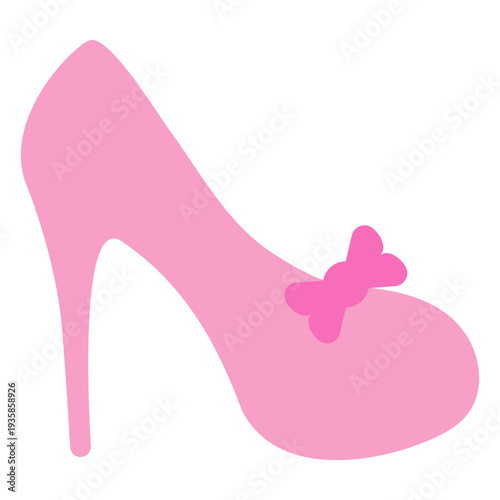 Flat pink high heel shoe