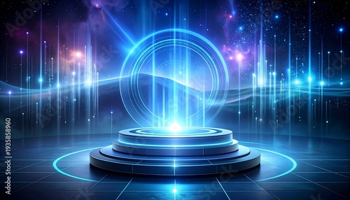 Futuristic Portal of Light - A Captivating Digital Art Display.