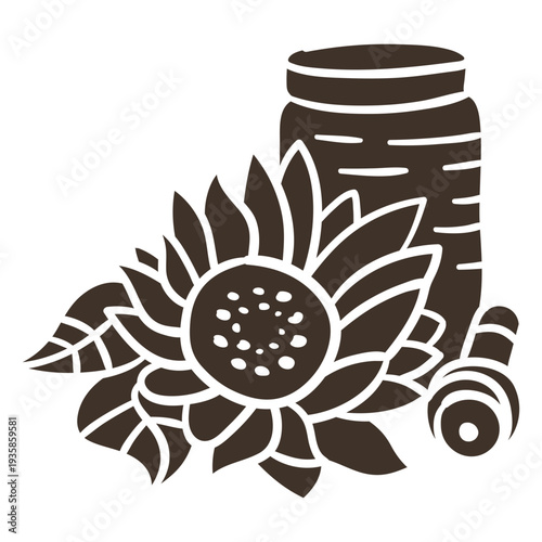 Sunflower oil jar silhouette