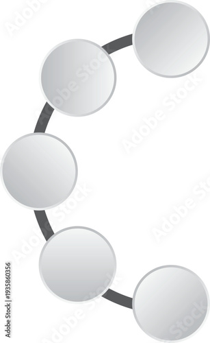 Curved timeline with circles