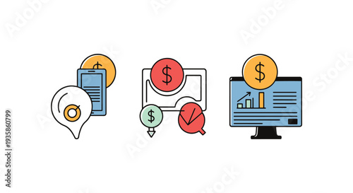 Startup funding Line art abstract modern style illustration