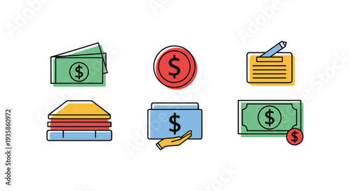 Startup funding Line art soft tone abstract vector