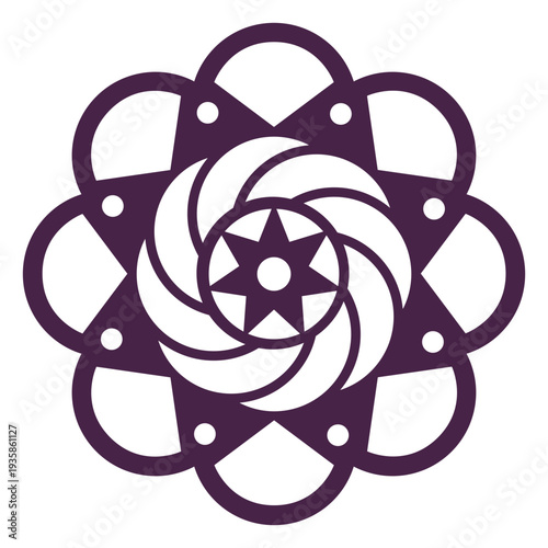 Foto Mandala star-shaped swirl