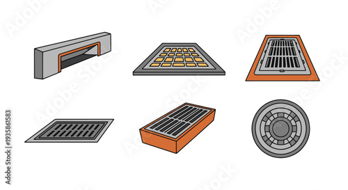 Storm Drain Line modern color illustration design