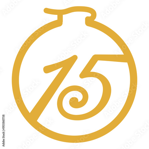 Yellow stroke 15th birthday earring