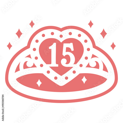 15th birthday ring filled stroke