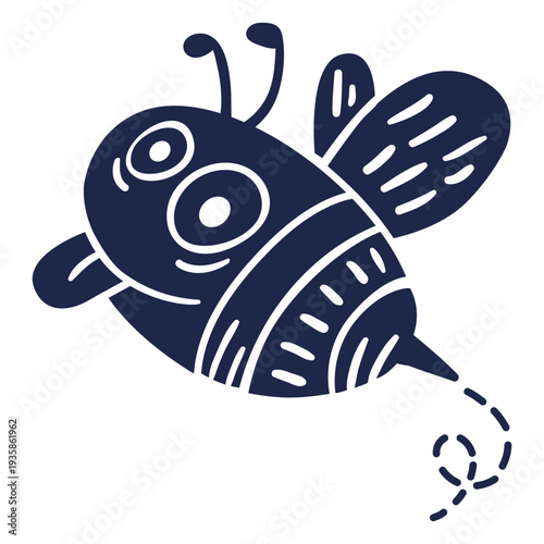Cute flying cut out cartoon bee