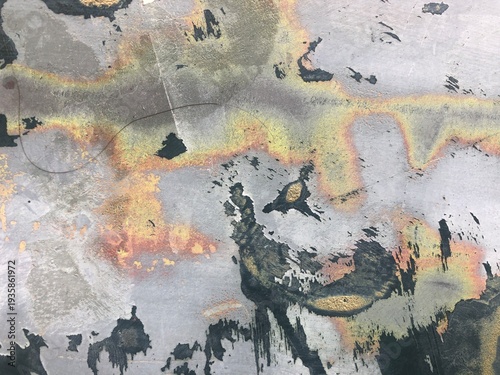 Φωτογραφία Distressed texture iridescent metallic patina oil-slick rainbow highlights Weath