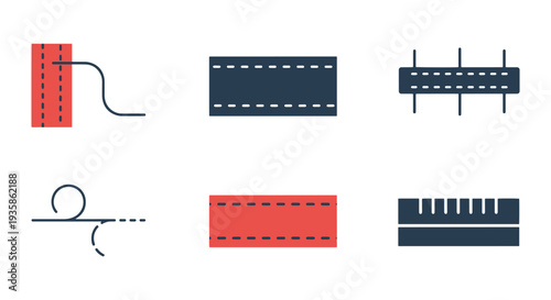 Stitch Line art vector abstract color composition illustration