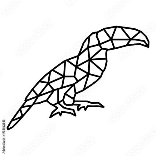 Standing simple polygonal stroke toucan