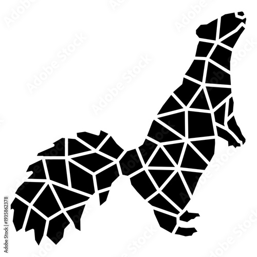 Standing simple polygonal cut out skunk