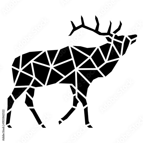 Walking polygonal cut out deer
