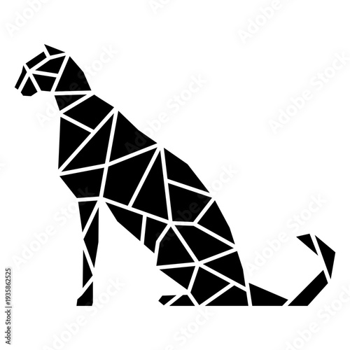 Sitting polygonal cut out cat