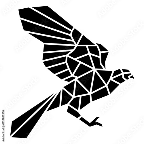 Simple flying polygonal cut out hawk