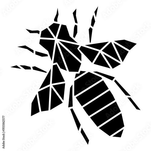 Simple polygonal cut out bee from top