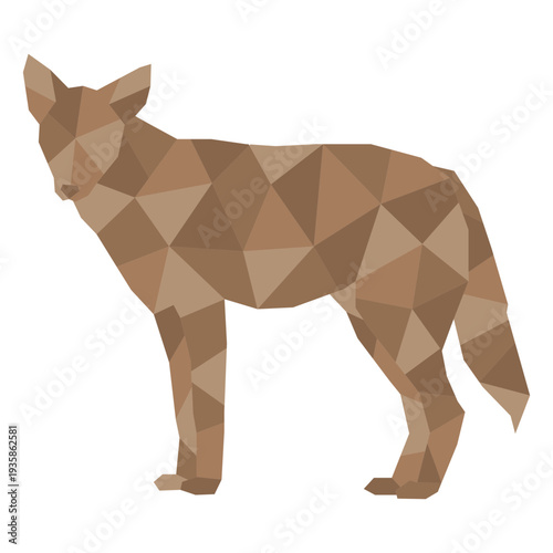 Polygonal color wolf