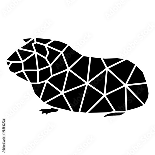Sitting cut out polygonal guinea pig