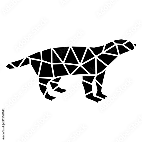 Cut out polygonal badger