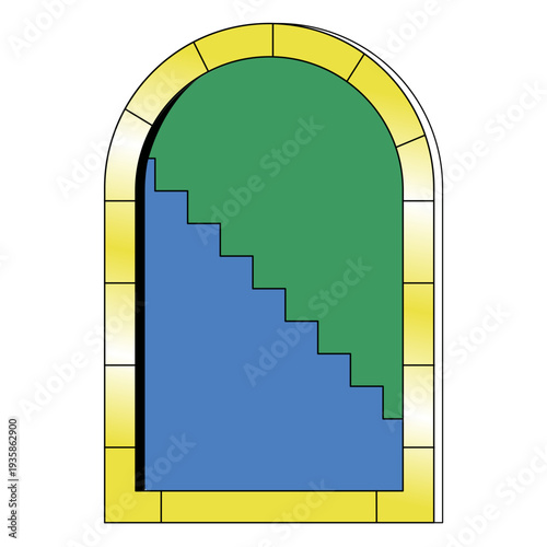 Window with stairs abstract