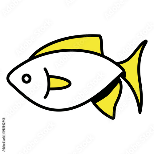 Simple yellow fins fish color stroke profile