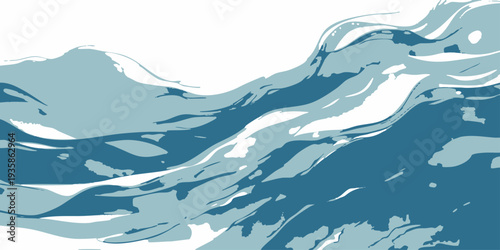 Vector abstract of swirling water, evocative of fluidity and the constant motion, and capturing the energy and form of the sea.