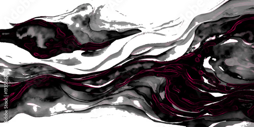 Vector fluid abstract pattern in shades of crimson and onyx, creating a sense of movement and depth. swirling, artistic rendition.
