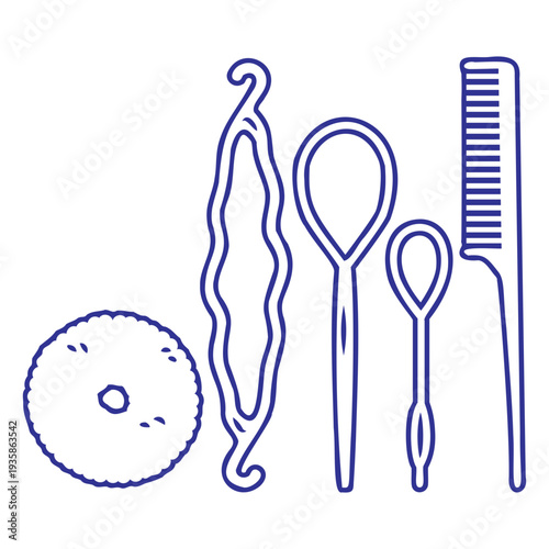 Set of hair care elements stroke