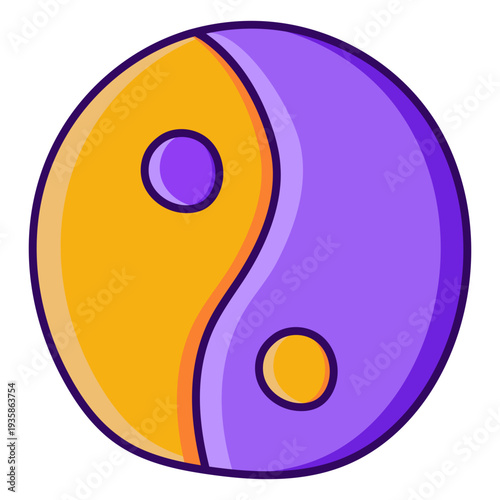 Color stroke simple yin and yang symbol