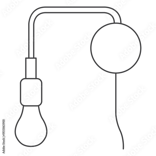 Industrial lamp fixture line art