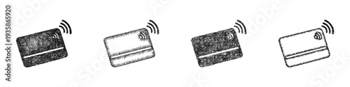 Sketch smart card icon design set