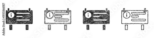 Sketch information board icon design set