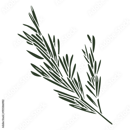 Branch with leaves nature cut out