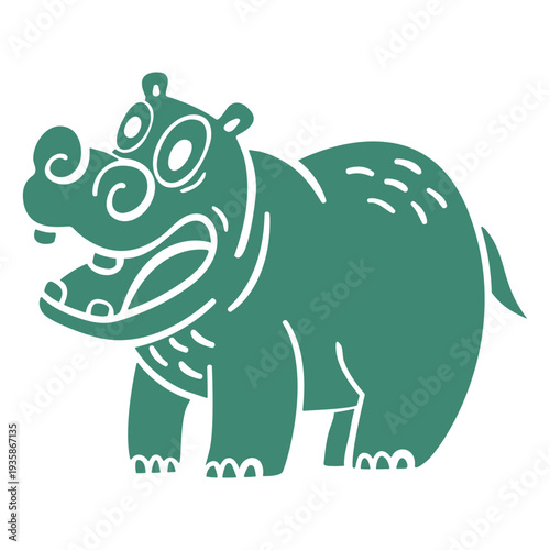 Smiling hippo cut out