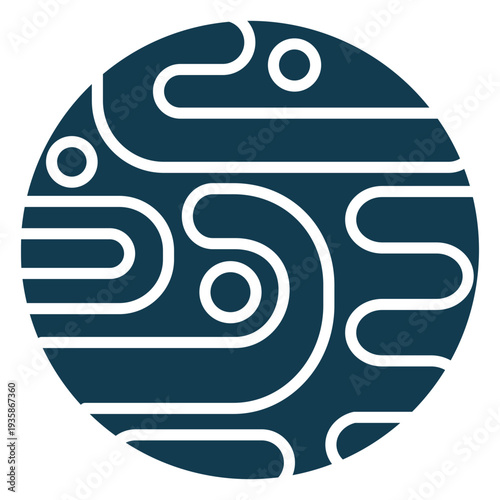 Swirly planet cut out element