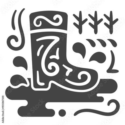 Ornamental rain boot cut out