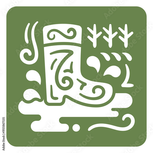 Rain boots ornamental design cut out