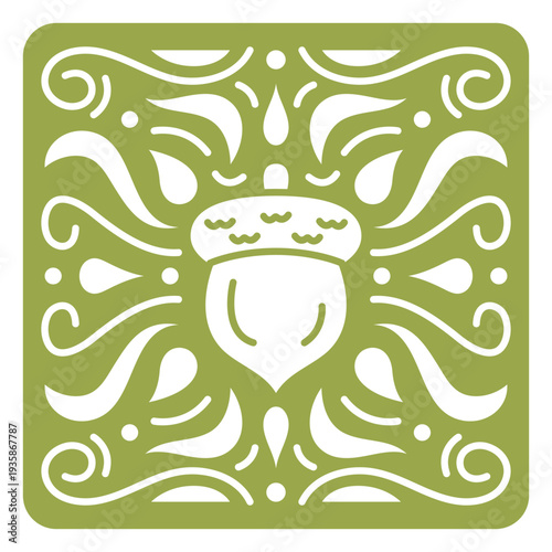 Acorn seed swirls nature