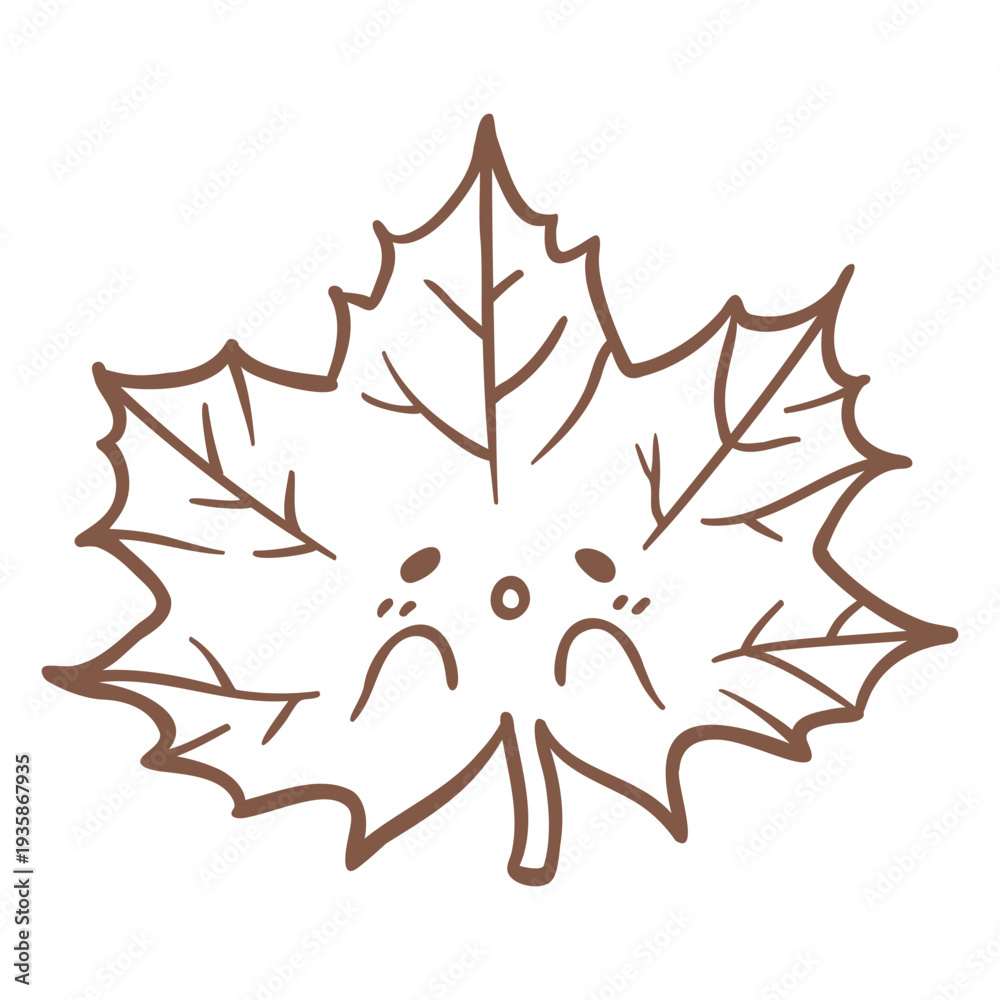 Fototapeta premium Cute leaf stroke