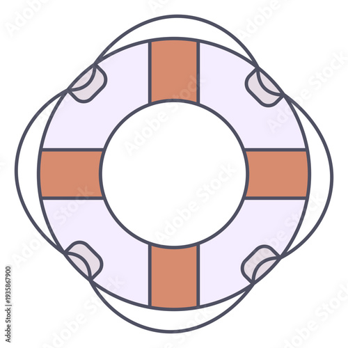 Simple lifesaver with thin rope color stroke