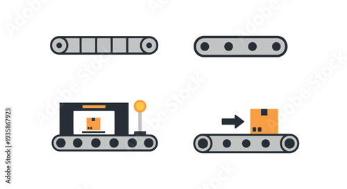 Conveyor Belt Line art vector modern color illustration design