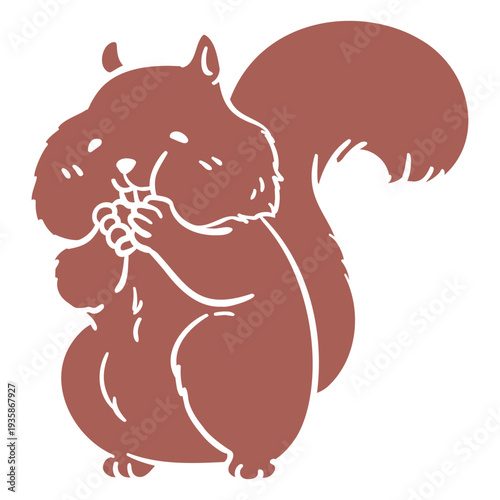 Squirrel eating cut out