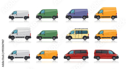 Collection of Diverse Vans in Various Colors and Styles.
