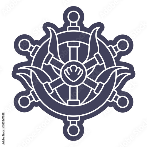 Old ship rudder cut out